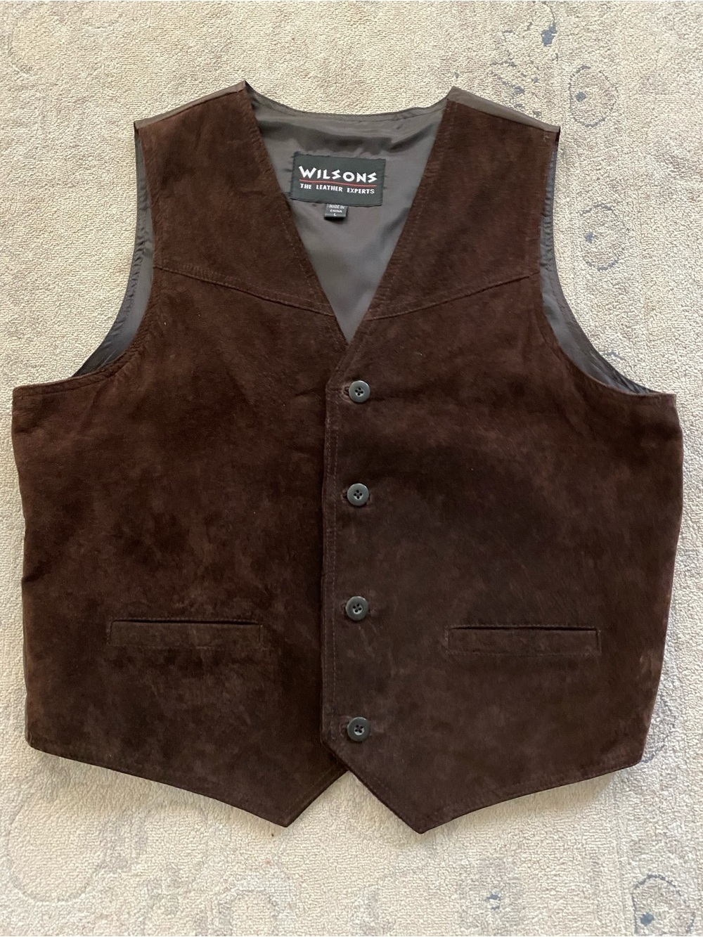 Vintage Wilsons Leather Suede Vest Large Western Cowboy Indie Biker Boho 90s Y2K